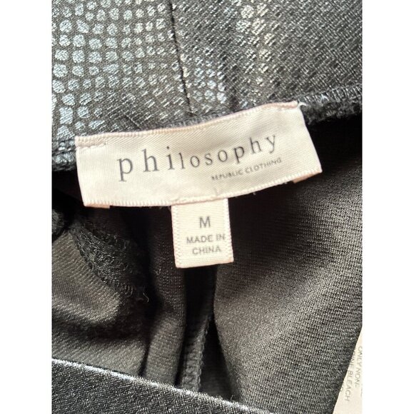 Philosophy Metallic Snake Print Leggings Medium Polyester/Viscose Blend - Picture 4 of 7